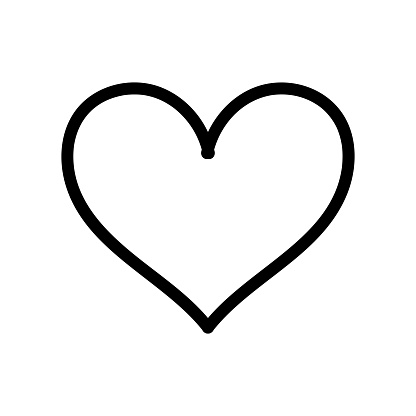 Black heart on white background. Vector design element for Valentine's day.